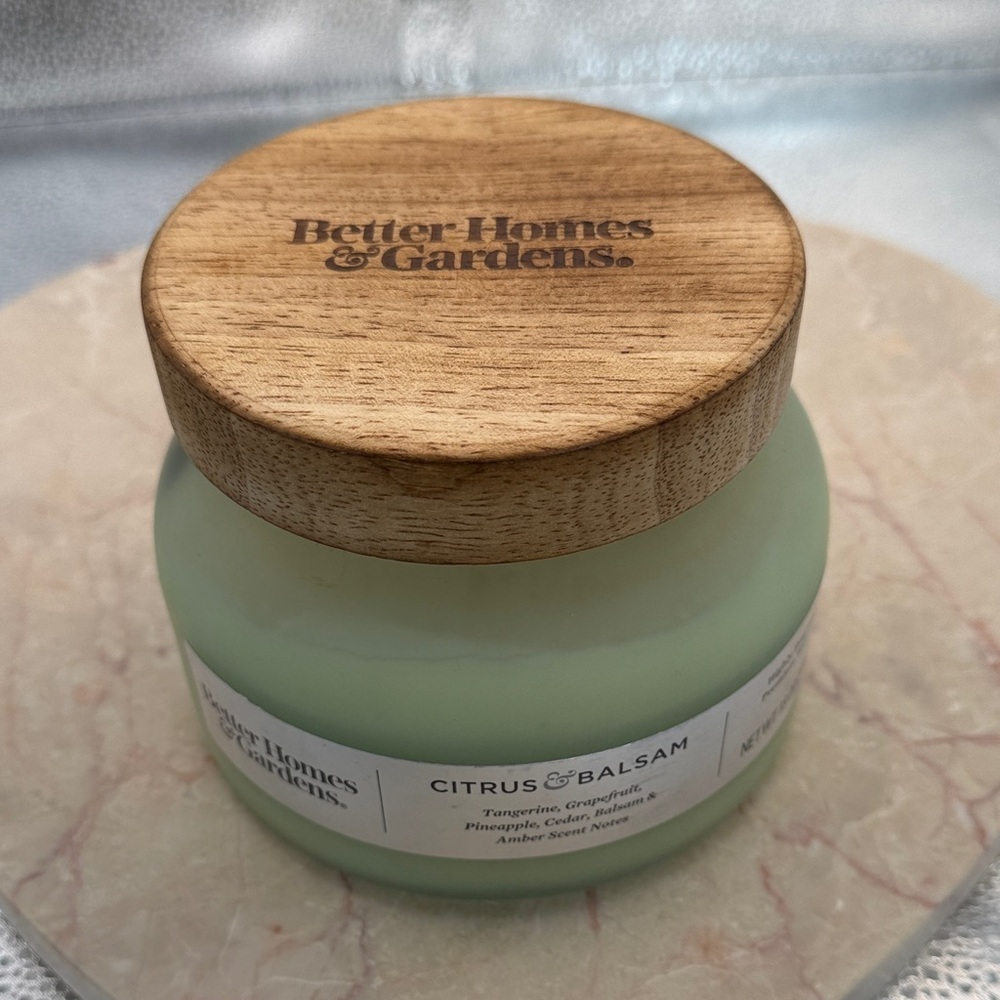 Better Homes And Gardens Citrus & Balsam Candle - Green and Brown